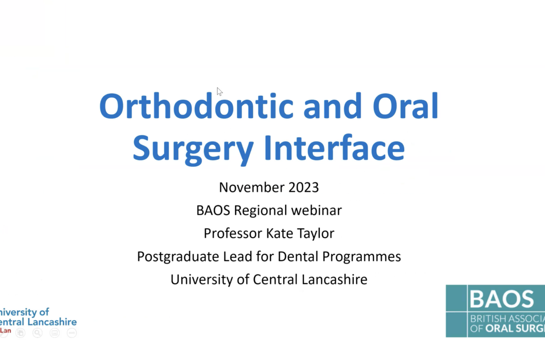 BAOS North West Regional Representative: The Orthodontic and Oral Surgery Interface